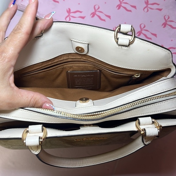 Coach Beige Signature Shoulder Bag - Picture 6 of 15